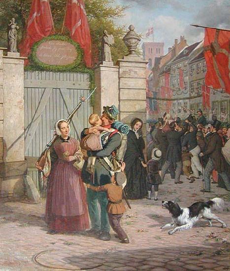 david monies Soldaternes indtog i Kobenhavn 1849 oil painting picture